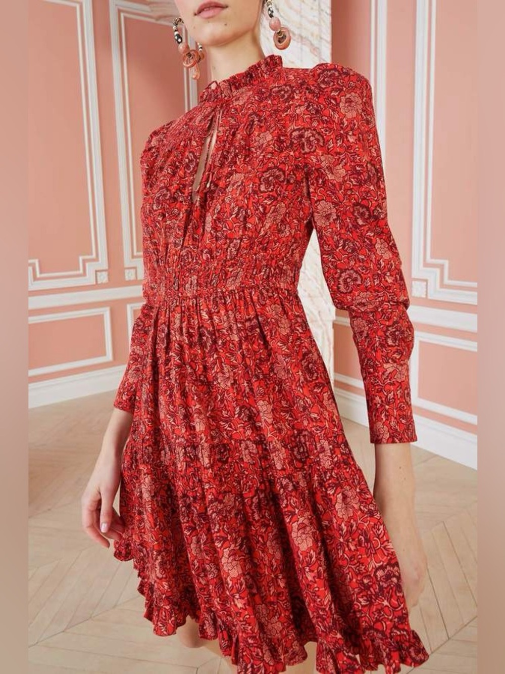 Ulla Johnson Liv Dress poppy floral red orange color size 0 women’s